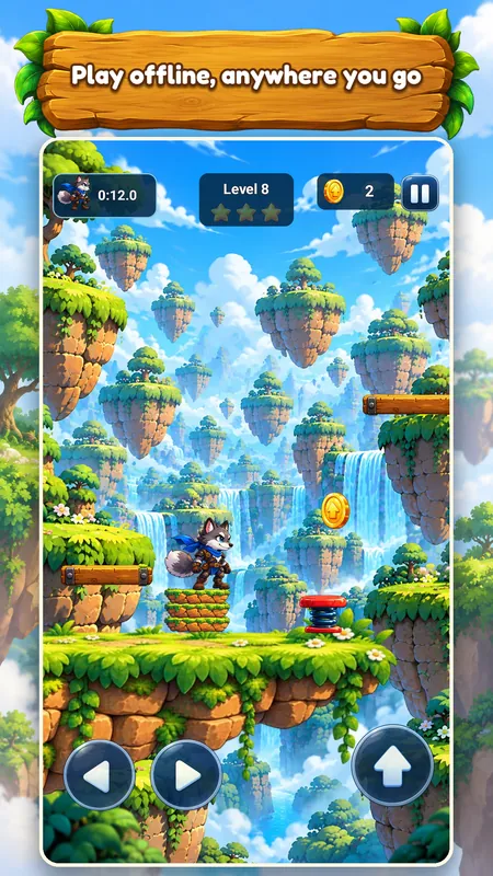 The wolf standing on a moving platform in level 8