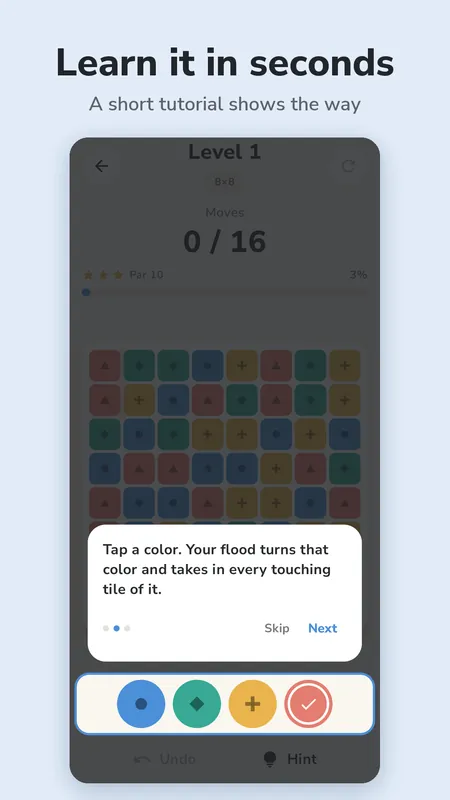 The short tutorial explaining how the flood takes in touching tiles