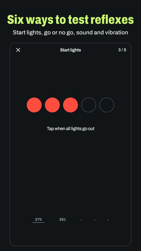 The start lights test with three of five red lights on